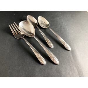 Holmes Edwards Romance Silverplate Serving Set | 4-Piece Set | 1950's
